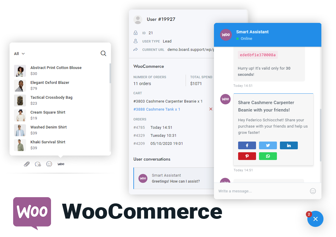Маркетинговый чат WooCommerce